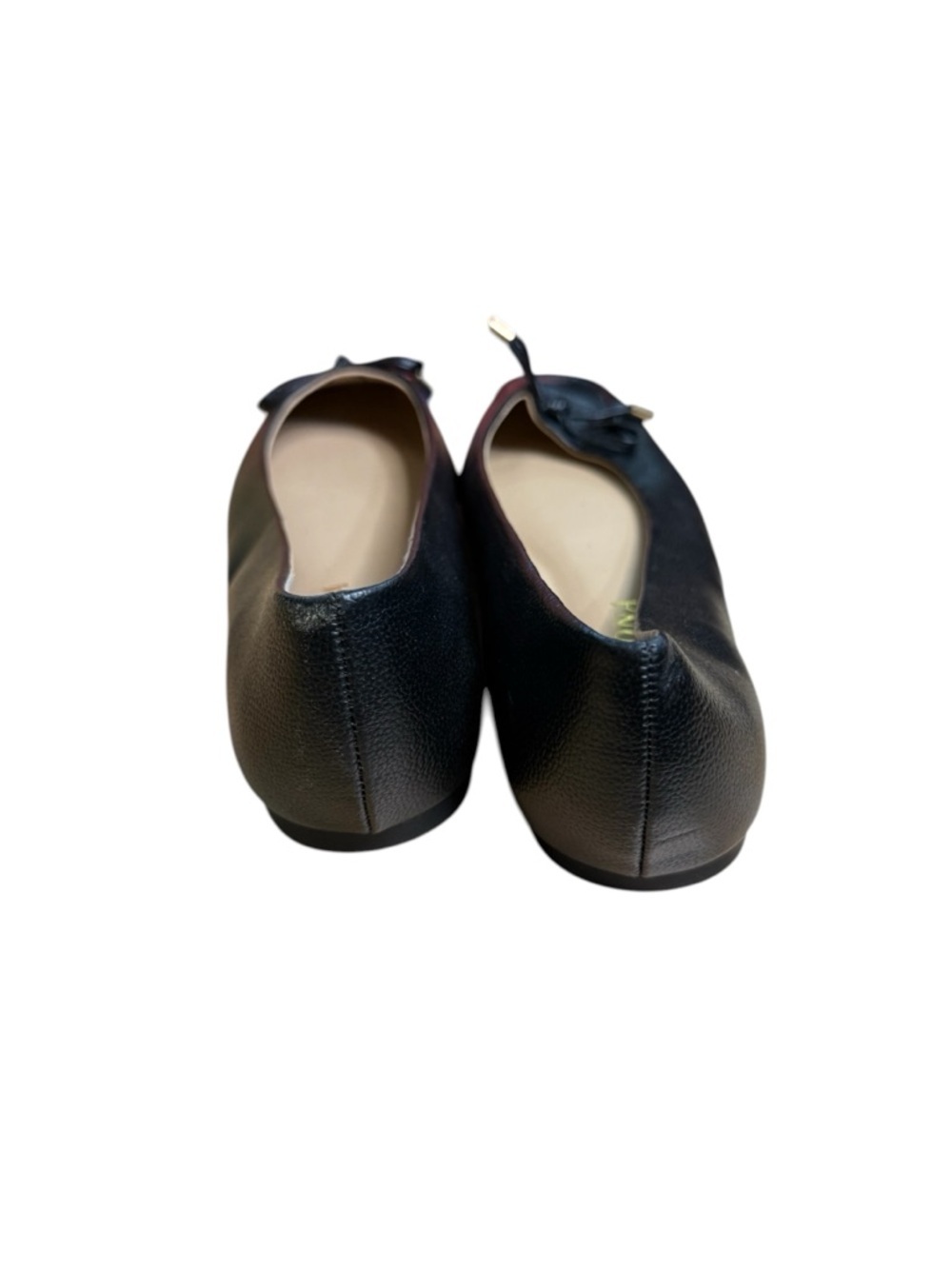 Women's Black Faux Leather Bow Accent Ballet Flats Size 7.5 - Picture 4 of 12